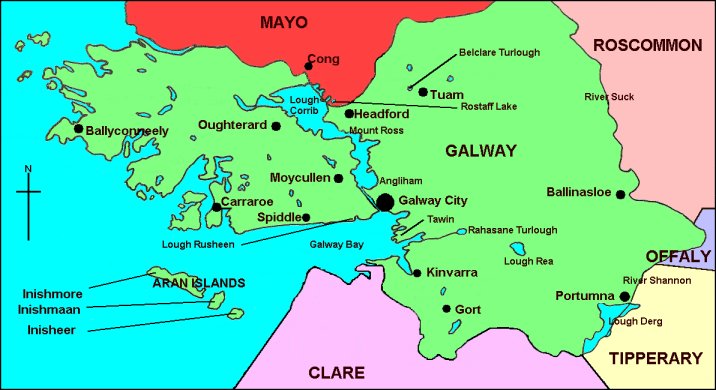 Bird map of County Galway